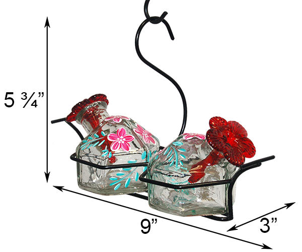 Parasol Bouquet-2 Botanica Hummingbird Feeder, Clear, 7 oz.