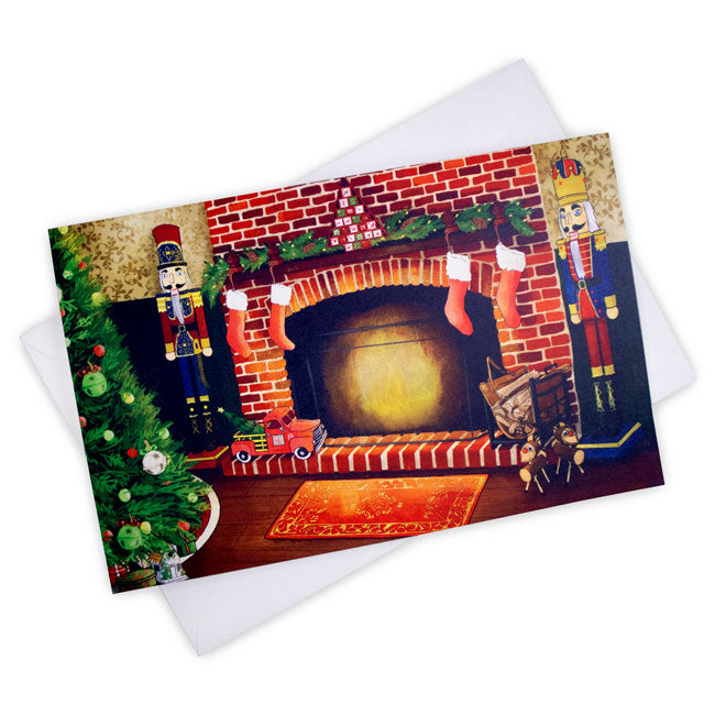 Christmas Fireplace Greeting Card by Prime Retreat