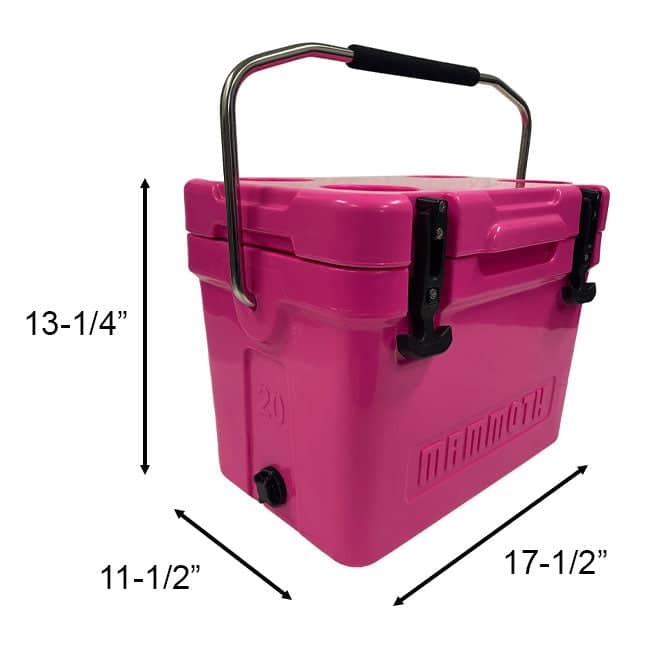 Mammoth Cruiser Cooler, Pink, 17 Quarts, by Prime Retreat