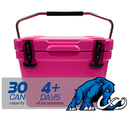 Mammoth Cruiser Cooler, Pink, 27 Quarts, by Prime Retreat