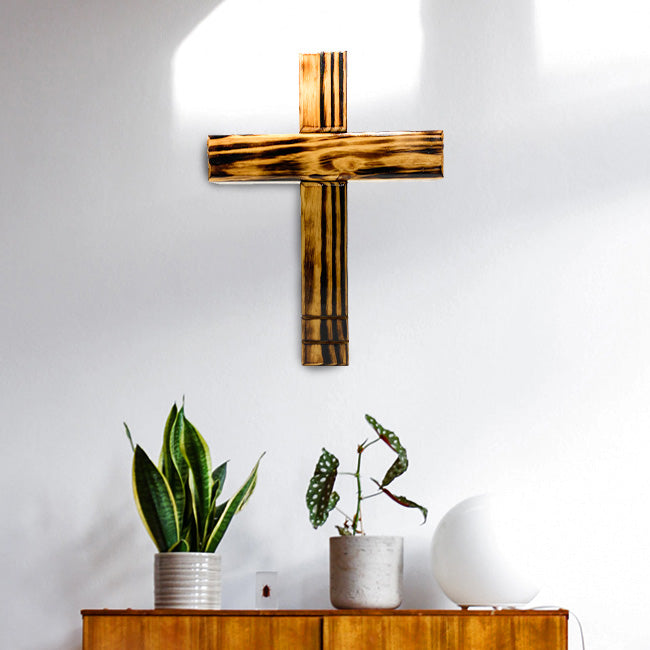 Distressed Rustic Wooden Cross by Prime Retreat