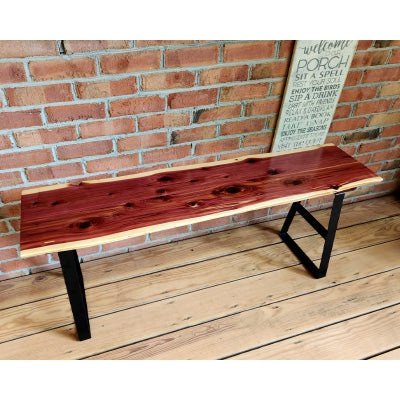 Cedar Live Edge Bench and Legs, 46"L, by Prime Retreat