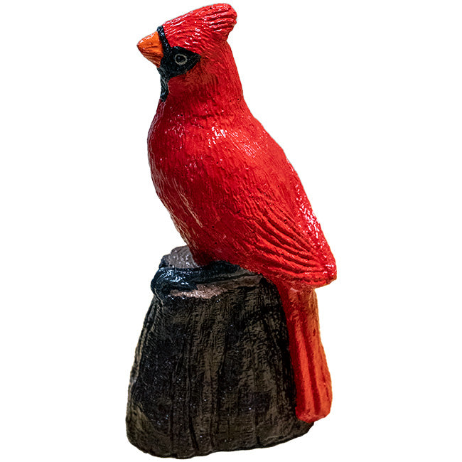 Cardinal on a Stump Statue, Hand Painted, by Prime Retreat