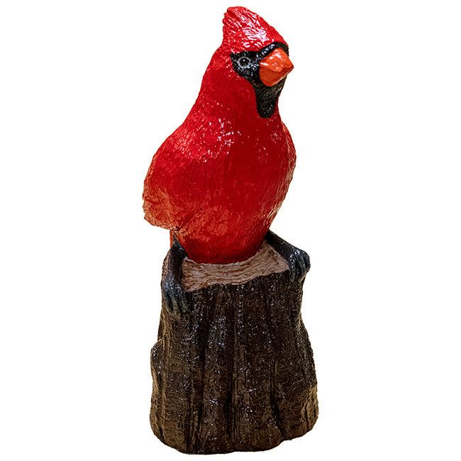 Cardinal on a Stump Statue, Hand Painted, by Prime Retreat