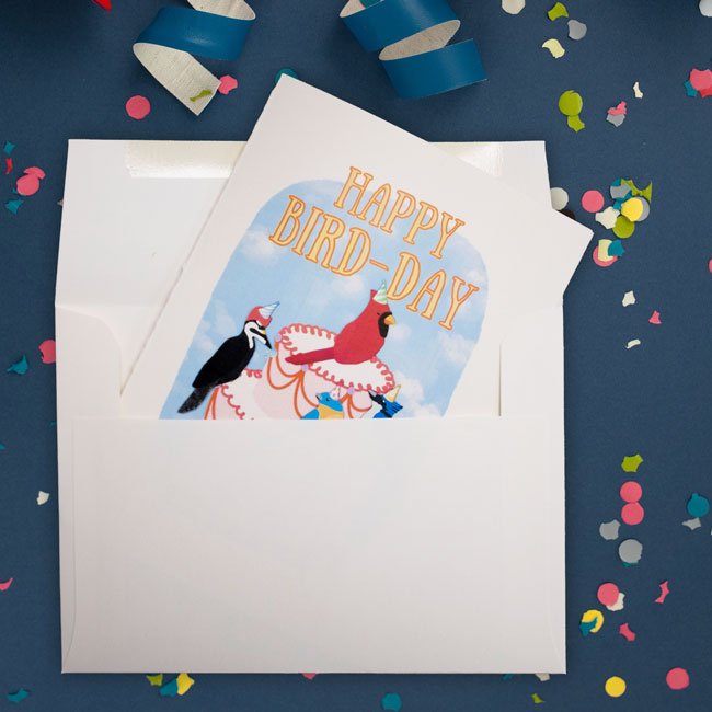 "Happy Bird-Day" Greeting Card by Prime Retreat