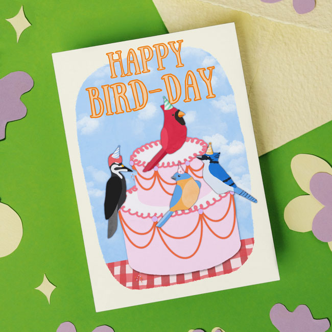 "Happy Bird-Day" Greeting Card by Prime Retreat