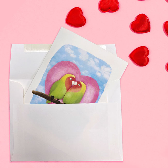 "Lovebirds" Greeting Card by Prime Retreat