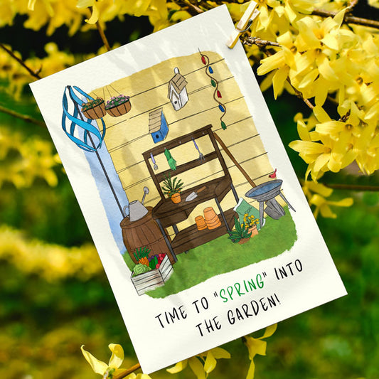 "Spring into the Garden" Greeting Card by Prime Retreat