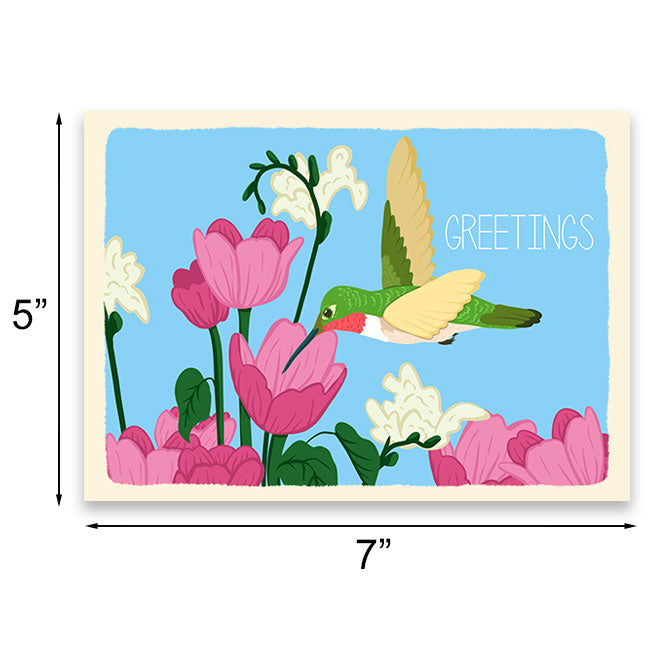 "Hummingbird" Summer Greeting Card by Prime Retreat