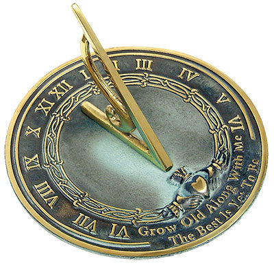 Rome Brass Grow Old With Me Sundial, Verdigris, 10" dia.