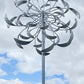 WindSculpt GIANT Kinetic Wind Spinner, Silver, Over 12' Tall