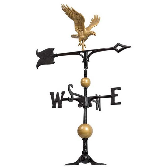 Whitehall Full-Bodied Eagle Weathervane, Gold-Bronze