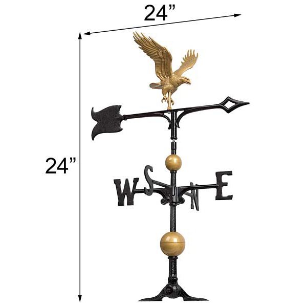 Whitehall Full-Bodied Eagle Weathervane, Gold-Bronze